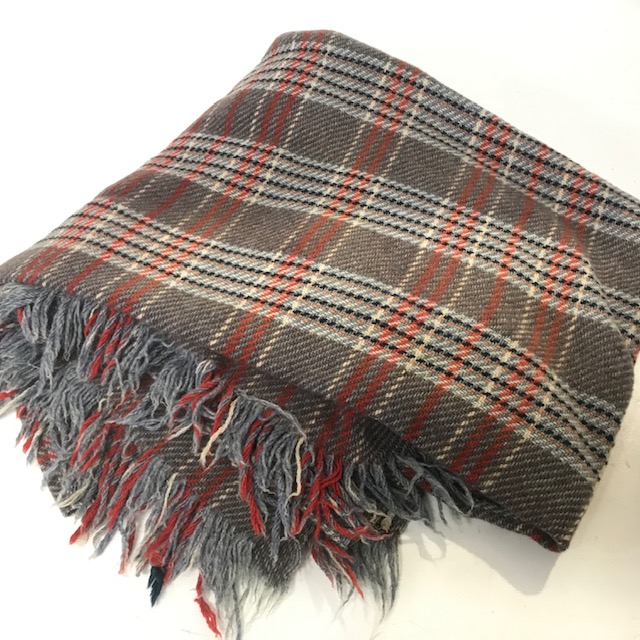 BLANKET, Picnic Blanket - Tartan (Brown, Red, Black & White)